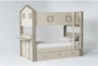Willow Twin Over Twin House Bunk Bed With Desk Top + Underbed Storage - Side