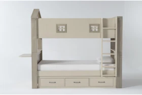 Willow Twin Over Twin House Bunk Bed With Desk Top + Underbed Storage