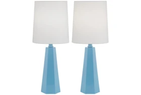 20 Inch Metal Blue Table Lamp Set Of 2