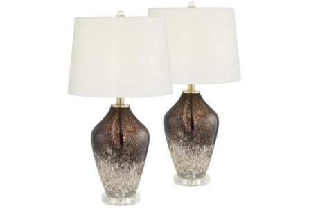 29 Inch Chocolate Glass Table Lamp Set Of 2