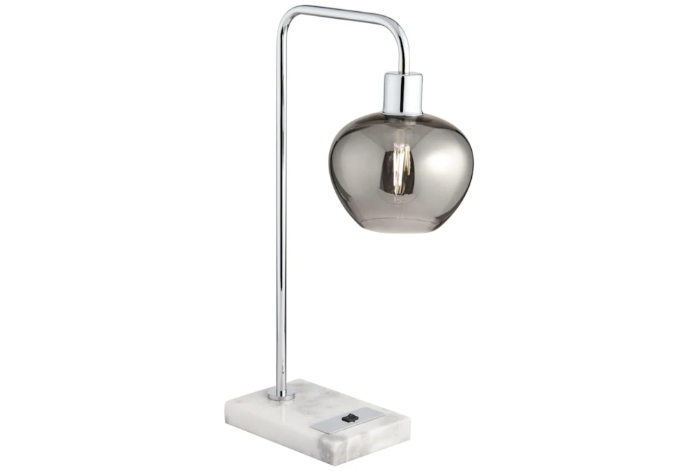 24 Inch Smoke Glass Desk Lamp