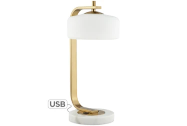 23 Inch Gold Desk Lamp With USB