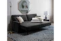 Pascal II Granite Grey 91" Queen Convertible Futon Sleeper Sofa Bed - Room