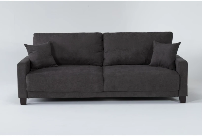 Pascal II Granite Grey 91" Queen Convertible Futon Sleeper Sofa Bed - 360