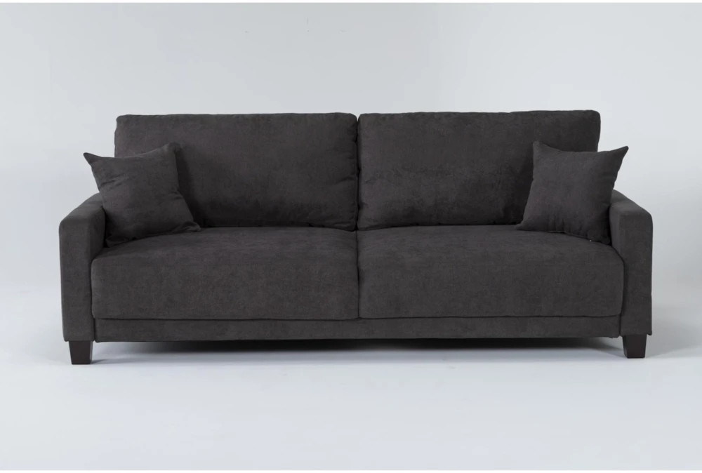 Pascal II Granite Grey 91" Queen Convertible Futon Sleeper Sofa Bed