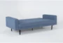 Petula II Blue 85" Convertible Sofa Bed  - Side