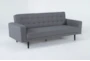 Petula II Slate Grey 85" Convertible Futon Sleeper Sofa Bed - Side