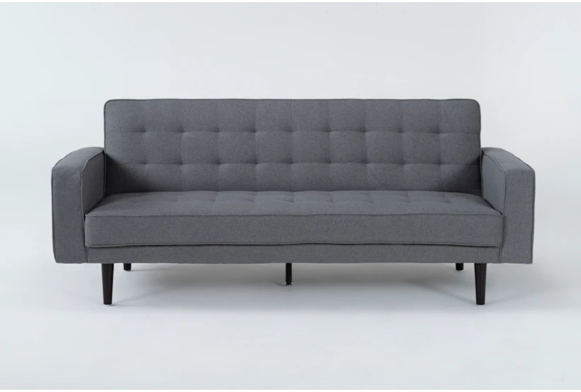 Petula II Slate Grey 85" Convertible Futon Sleeper Sofa Bed - 360