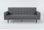 Petula II Slate Grey 85" Convertible Futon Sleeper Sofa Bed - Signature