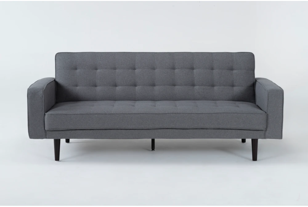 Petula II Slate Grey 85" Convertible Futon Sleeper Sofa Bed