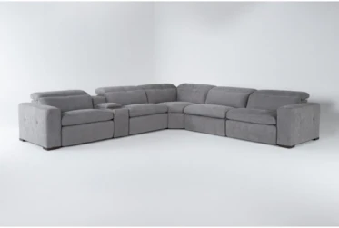 Samba 157" 6 Piece Power Reclining Sectional With Console