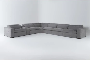 Samba 170" 7 Piece Power Reclining Sectional With 2 Armless Chairs