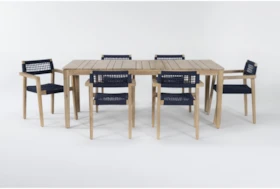 Crew Navy 79" Outdoor Dining Set For 6