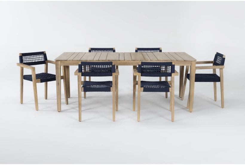 Crew Navy 79" Outdoor Dining Set For 6 - 360