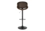 Savoy Brown Adjustable Swivel Bar Stool With Back - Front