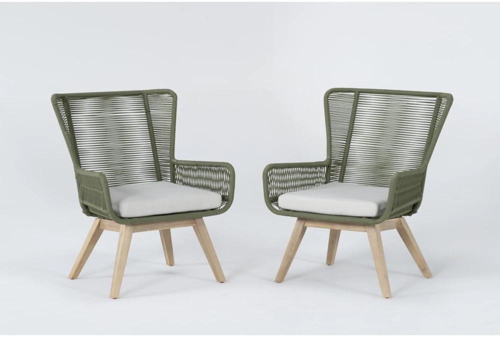 Caspian Myrtle Green Outdoor Lounge Chair Conversation Set