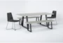 Ace 78" Outdoor Dining Table With 2 Benches Set For 6 - Side