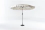 Outdoor Market Ivory Scallop Edge 9' Umbrella With Base - Signature
