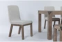 Luis 72-90" Extendable Dining With Bench + Upholstered Chair Set For 6 - Detail