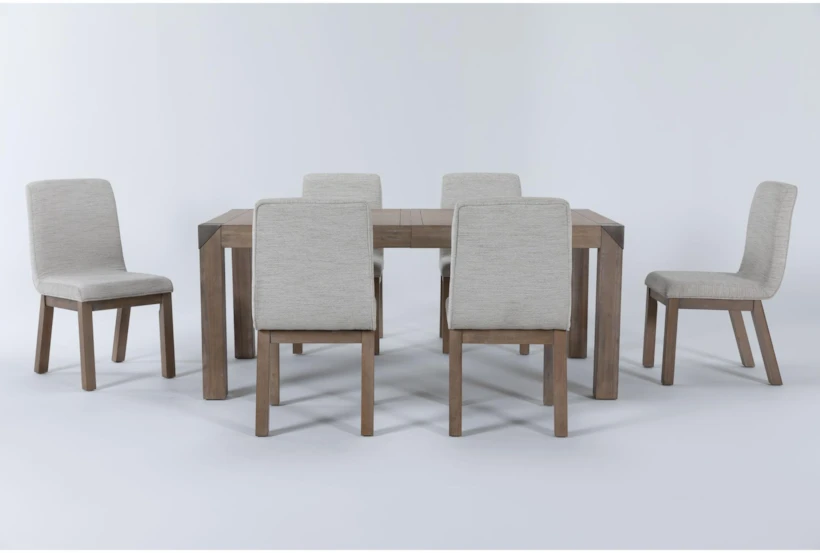 Luis 72-90" Extendable Dining With Upholstered Chair Set For 6 - 360