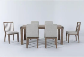Luis Dining With Upholstered And Wood Back Chairs Set For 6