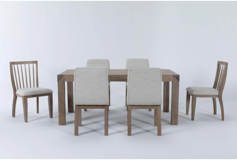 Luis Dining With Upholstered And Wood Back Chairs Set For 6 - 360