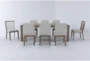 Luis 72-90" Extendable Dining With 6 Upholstered + 2 Wood Back Chair Set For 8 - Signature