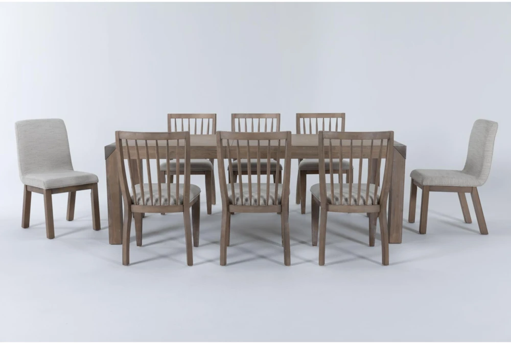 Luis Dining With Wood Back And Upholstered Chairs Set For 8