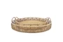 24 & 30" Natural Rattan Round Trays Set Of Two - Signature