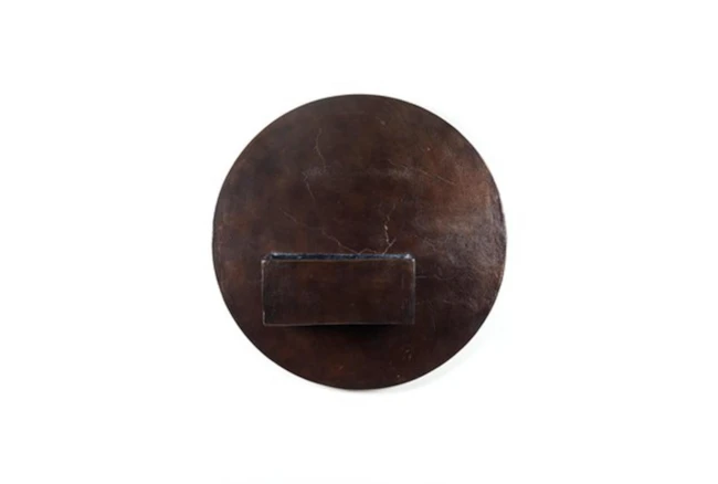 24 Inch Antique Rust Circle Wall Planter - 360