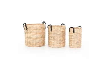 20X20 Natural Rattan Baskets Set Of 3