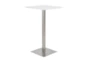 Rascoe Matte White Contract Grade 24" Bar Table With Brushed Stainless Steel Base - Detail