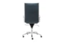 Copenhagen Blue Faux Leather And Chrome High Back Rolling Office Desk Chair - Detail