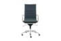Copenhagen Blue Faux Leather And Chrome High Back Rolling Office Desk Chair - Signature