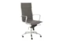 Copenhagen Grey Faux Leather And Chrome High Back Rolling Office Desk Chair - Detail