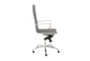 Copenhagen Grey Faux Leather And Chrome High Back Rolling Office Desk Chair - Detail