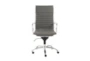 Copenhagen Grey Faux Leather And Chrome High Back Rolling Office Desk Chair - Signature