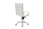 Copenhagen White Faux Leather And Chrome High Back Rolling Office Desk Chair - Detail