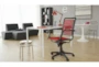 Uppsala Red And Graphite High Back Flat Bungee Rolling Office Desk Chair - Detail