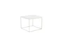 Riley White Square End Table With Polished Stainless Steel Base - Detail