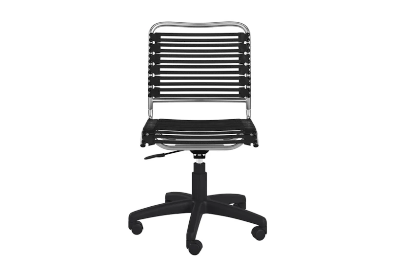 Oslo Black And Aluminum Low Back Bungee Desk Chair - 360