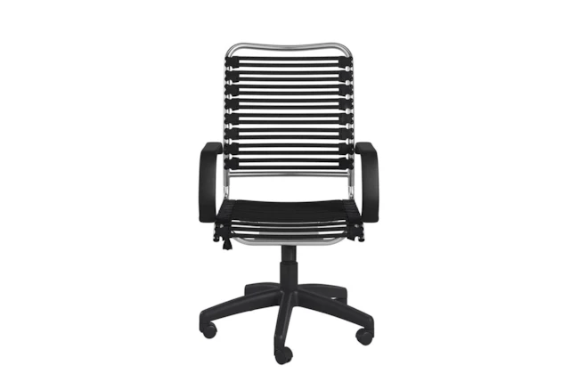 Oslo Black And Aluminum High Back Bungee Desk Chair - 360