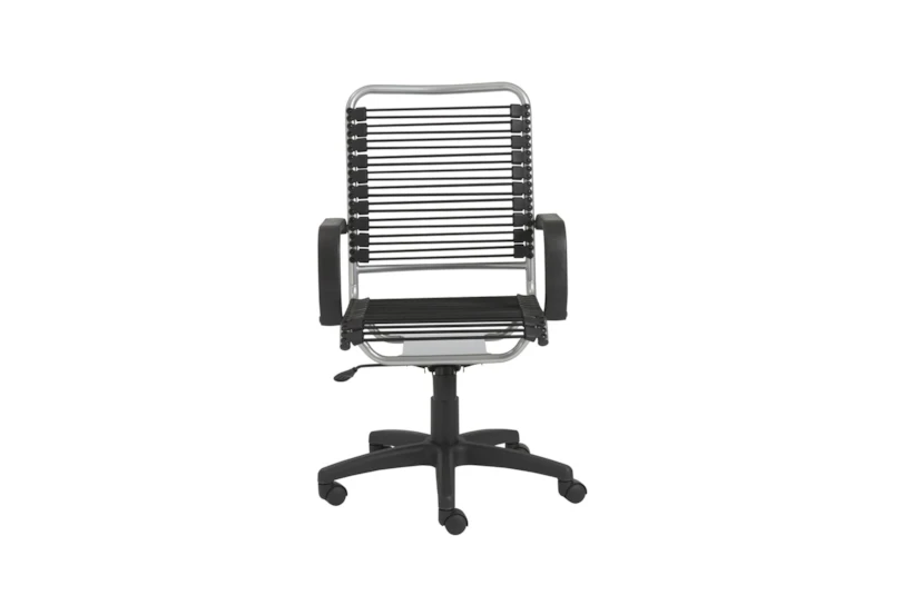 Bergen Black And Aluminum High Back Bungee Rolling Office Desk Chair - 360