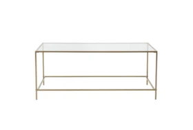 Zola Glass Coffee Table With Brass Base