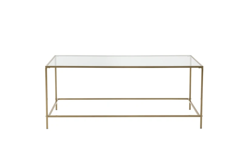 Zola Glass Coffee Table With Brass Base - 360