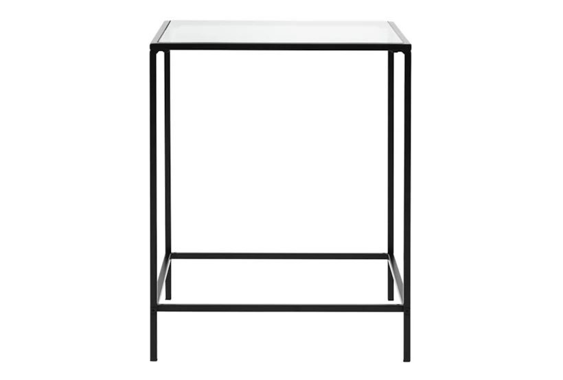 Zola Glass End Table With Black Base - 360