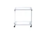 Reyes White Rolling Printer Cart With Clear Glass - Signature
