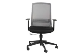 Rivkin Grey Adjustable Arm Desk Chair