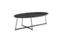 Weldon Black Ash 47 Inch Oval Coffee Table With Black Base - Detail