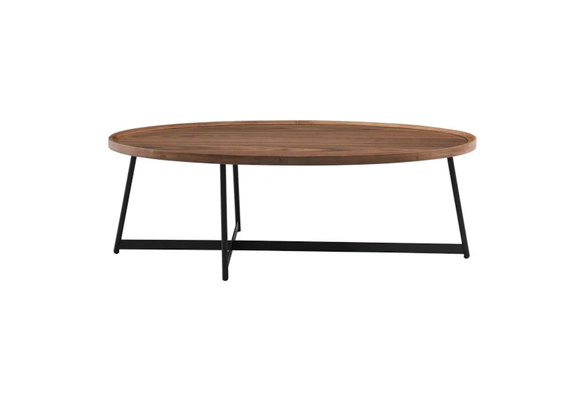 Weldon Walnut Oval Coffee Table - 360